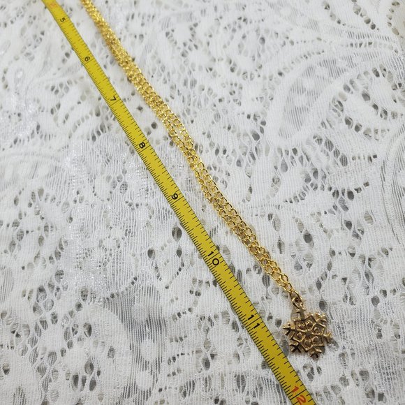 Stainless Steel Gold Snowflake hand-made necklace - Picture 4 of 12